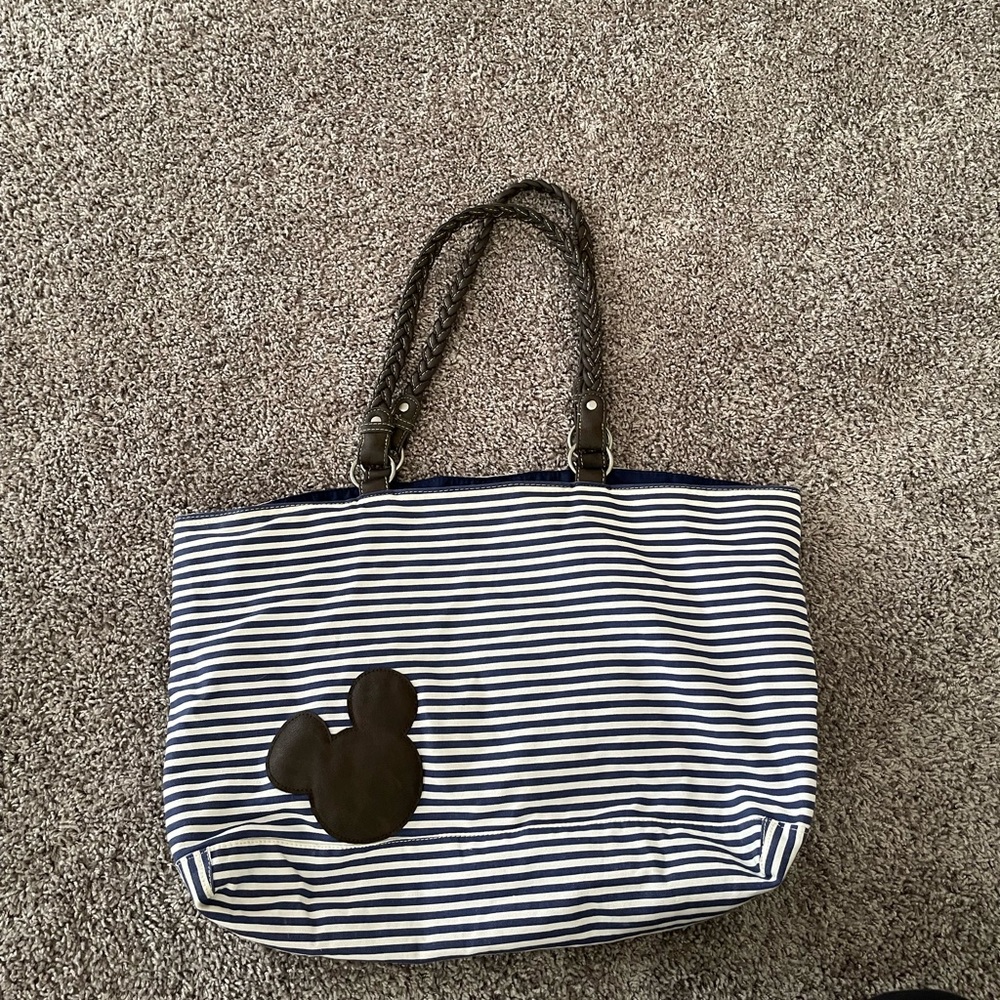 Disney Parks Mickey Blue/ White striped Tote Bag